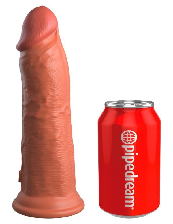 8â Vibrating + Dual Density Silicone Cock